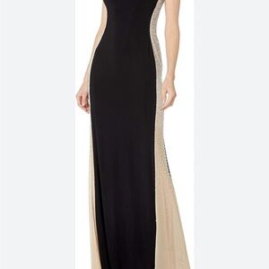 Xscape Black and Cream Maxi Dress